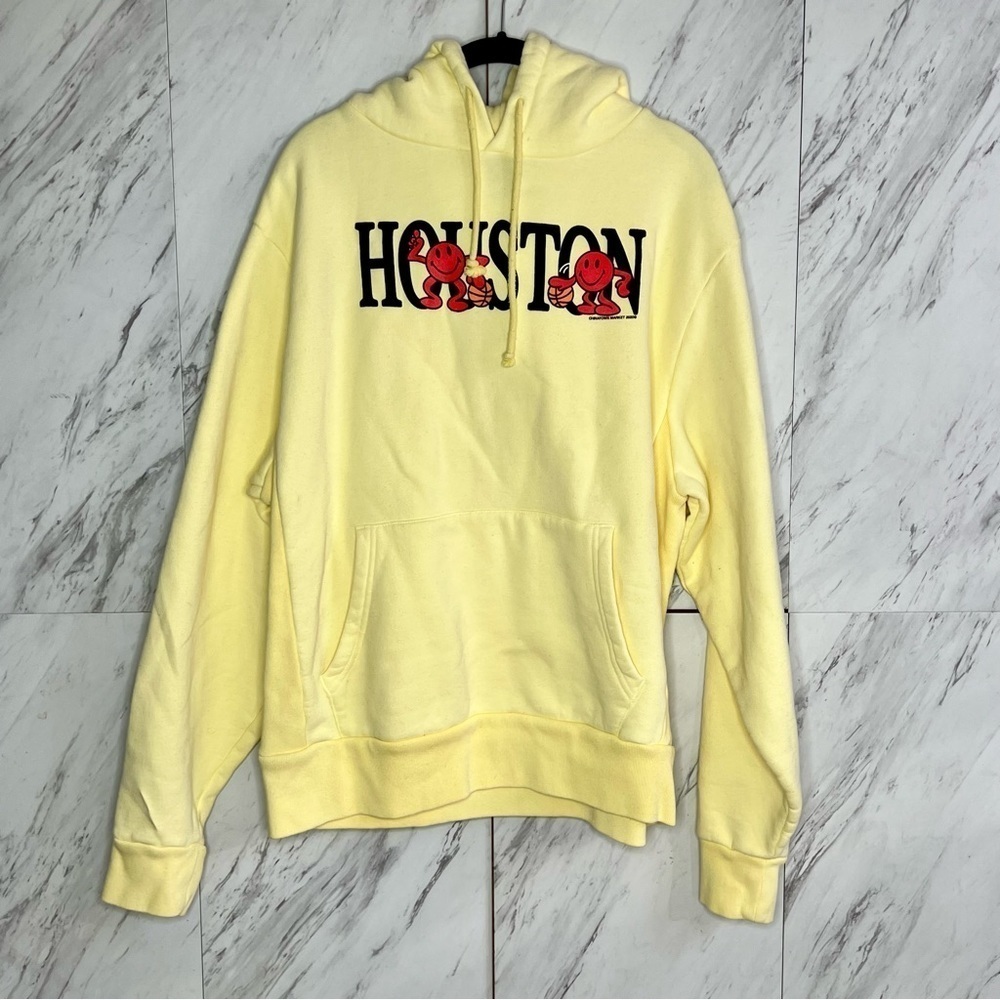 3/$60 Chinatown Market Houston Smiley Basketball Graphic Hoodie SZ L